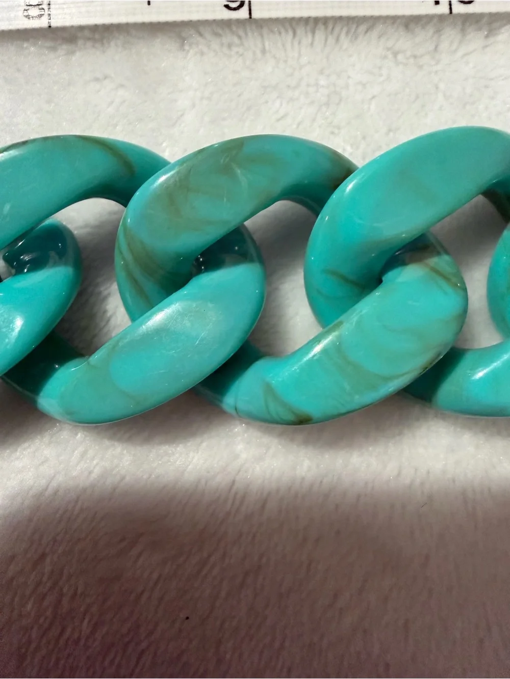 Chunky Turquoise Link- Teal Chain/ Purse Charm Statement
